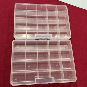 Clear hard Plastic Storage Organizers 20 two inch compartments per box, SET OF 2